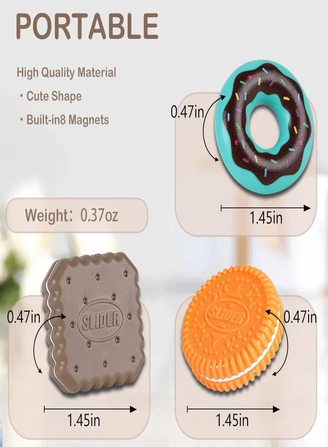 Pmeixcy Stress Relief Toys Adults, Fidget Toys Adults, 3PCS Cookie & Donut Fidget Push Slider, Quiet ADHD Sensory Toy for Adult Teens Kids - Magnetic Stress Relief Tools - Image 4